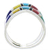 Sterling Silver Multicolor Inlay Southwest Ring Size 5-3/4 VX58503